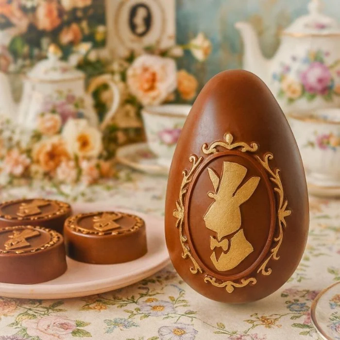 Forma de Chocolate Ovo de Páscoa Clássico do Coelho (250g) Acetato e Silicone - BWB (4)
