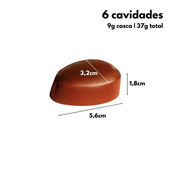 Forma de Chocolate Bombom Ovo de Páscoa Liso (39g) Acetato e Silicone - BWB (4)