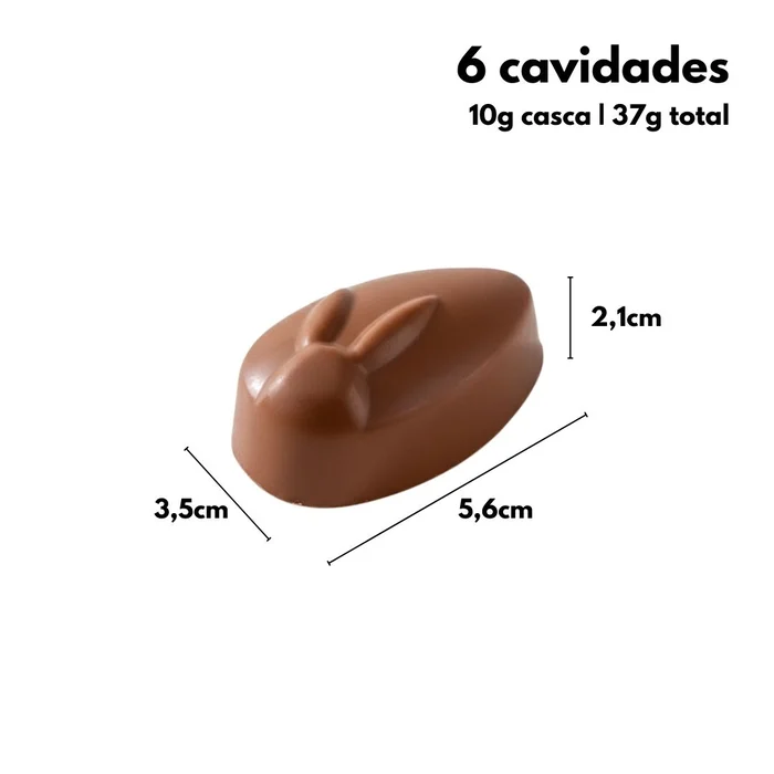 Forma de Chocolate Bombom Ovo Coelho (37g) Acetato e Silicone - BWB (4)