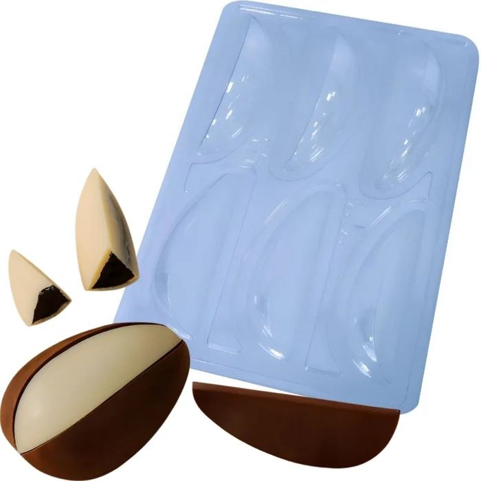 Forma de Chocolate Ovo de Páscoa Fatias (145g) Acetato e Silicone - BWB (1)