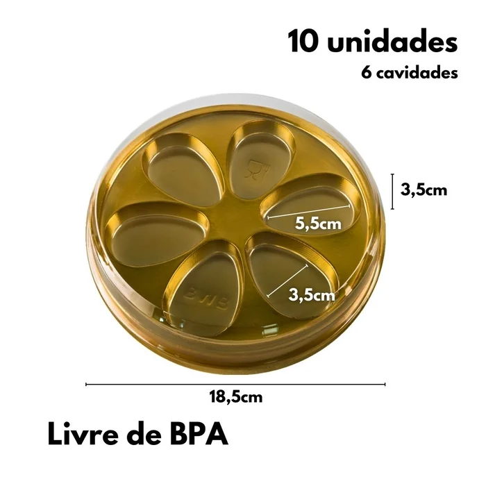 Caixa para 6 Bombons Ovos de Páscoa Gourmet Dourado (10uni) - BWB (2)