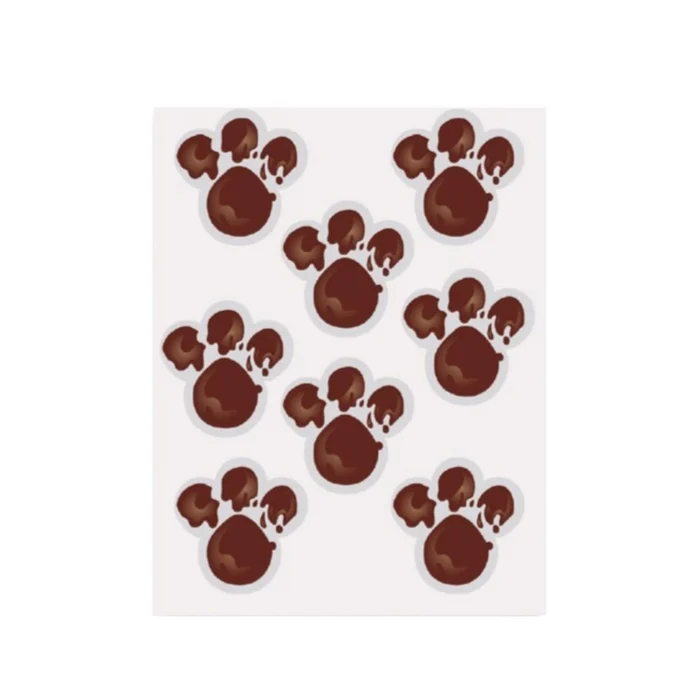 Adesivos Pegadas Splash de Chocolate Coelho da Páscoa 6,5x6,8cm (16uni) - Cromus