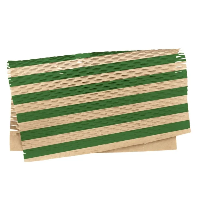Papel Kraft Colméia Listrado Verde e Kraft 50x50cm (10uni) - Cromus