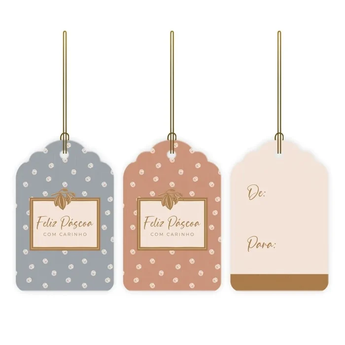 Tag De/Para Páscoa Terry 5x8cm (12uni) - Cromus