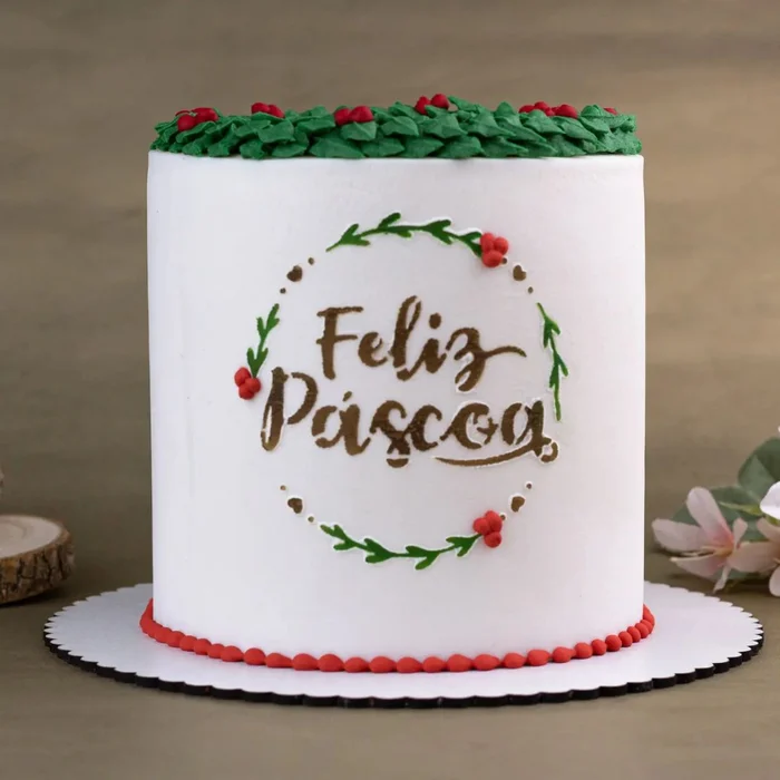 Stencil Feliz Páscoa Ramos (32 x 16cm) - BlueStar (2)