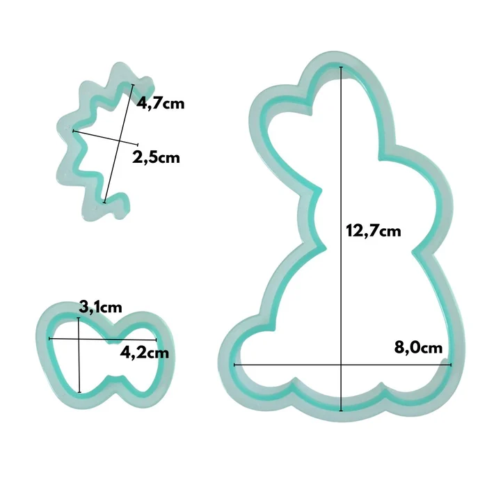 Kit Cortadores Coelho de Chocolate (3pcs) - Sweet Sugarbelle (4)