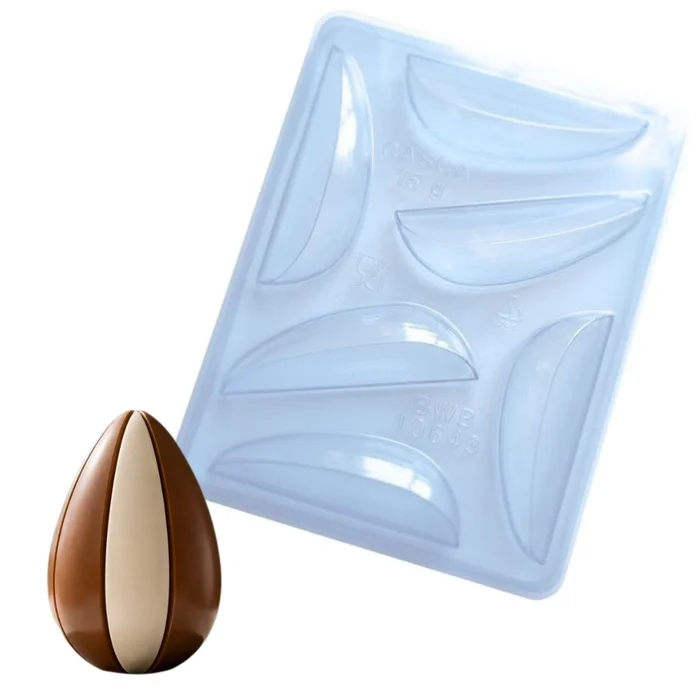 Forma de Chocolate Ovo de Páscoa Fatias (150g) Acetato e Silicone - BWB