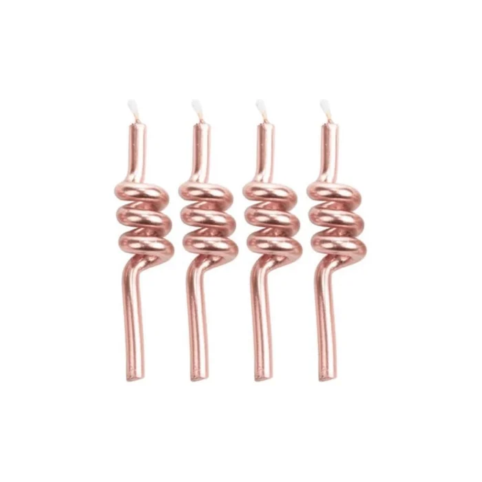Vela Tubo Rose Gold 8cm (4uni) - Silver Chef