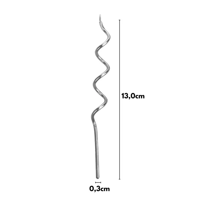 Vela Espiral Prateada 13cm (4uni) - Silver Chef (2)