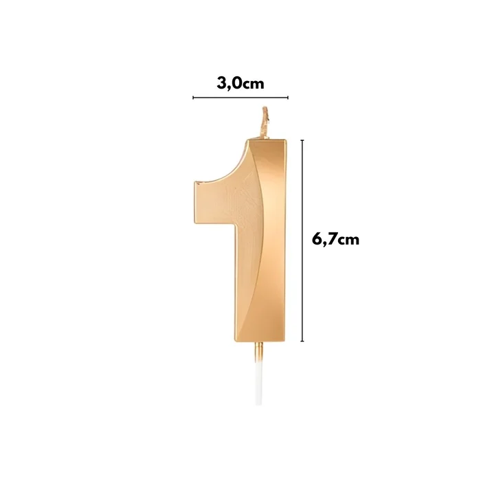 Vela Design Dourada Número 1 (6,7cm) - Silver Chef (2)