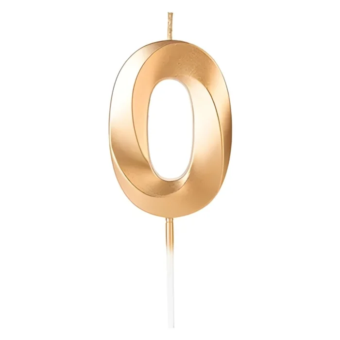 Vela Design Dourada Número 0 (6,7cm) - Silver Chef