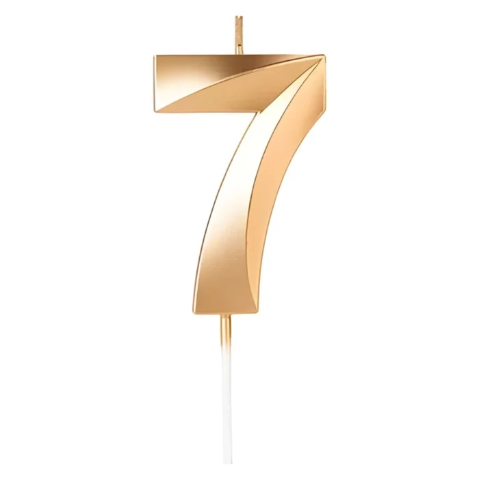 Vela Design Dourada Número 7 (6,7cm) - Silver Chef