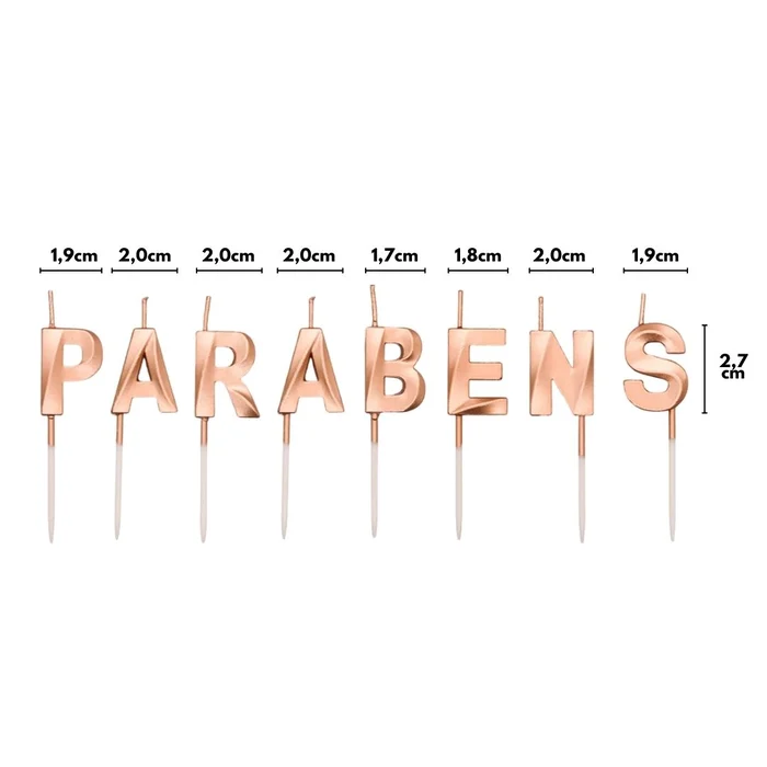 Vela Design Parabéns Rose Gold (8uni) - Silver Chef (2)