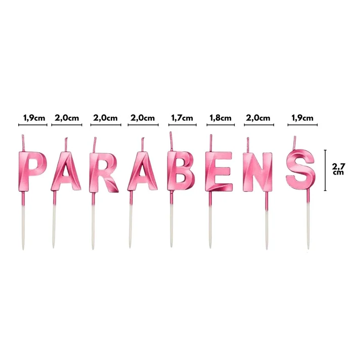 Vela Design Parabéns Rosa (8uni) - Silver Chef (2)