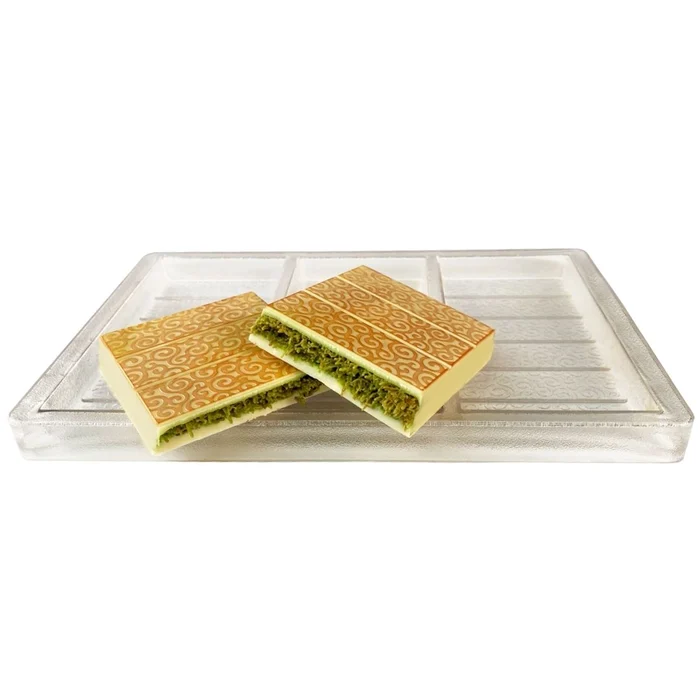 Forma de Chocolate em Policarbonato Tablete/Barra Dubai Arabesco (210g) - Brunner (1)