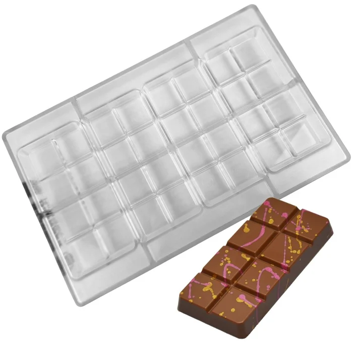 Forma de Chocolate em Policarbonato Tablete/Barra Dubai Gomos (100g) - Brunner (1)