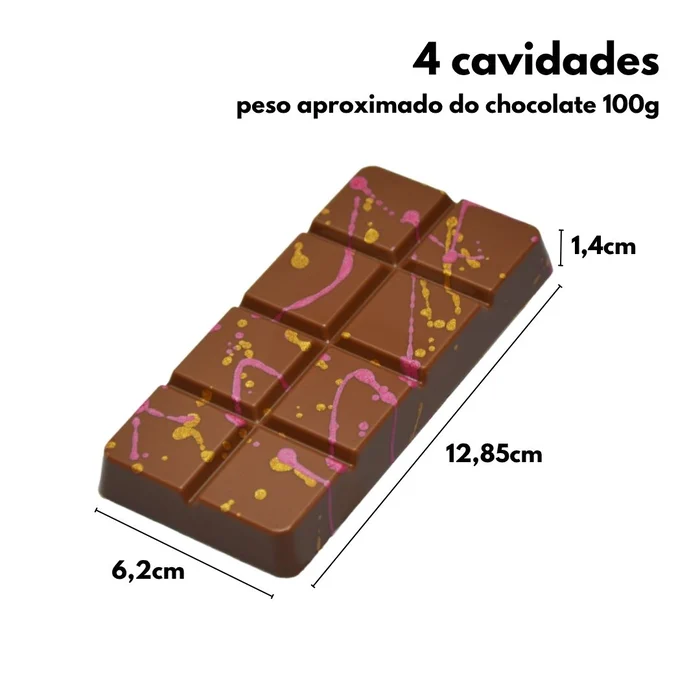 Forma de Chocolate em Policarbonato Tablete/Barra Dubai Gomos (100g) - Brunner (3)
