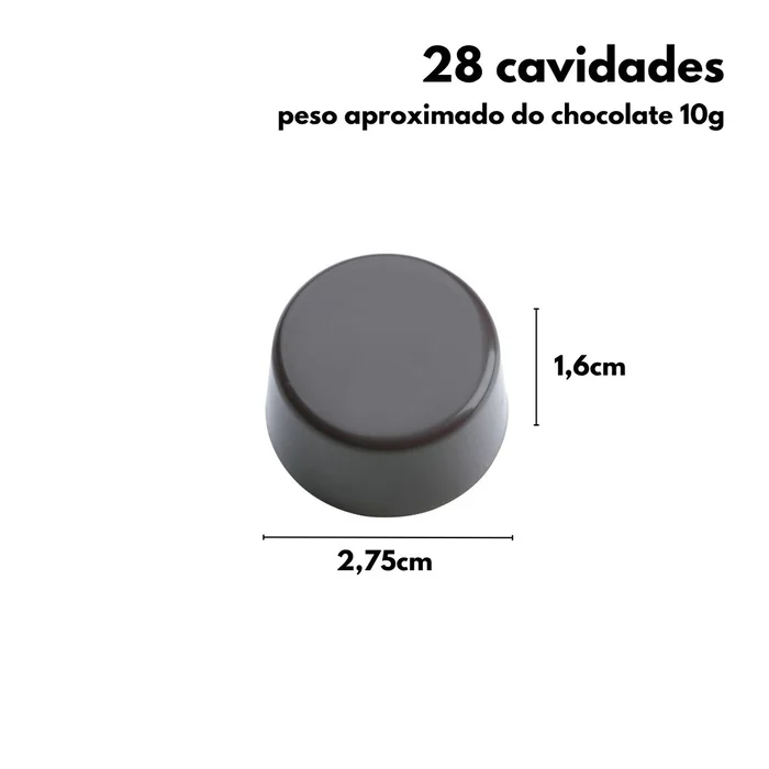 Forma de Chocolate em Policarbonato Bombom Alpino Liso (10g) - Brunner (3)