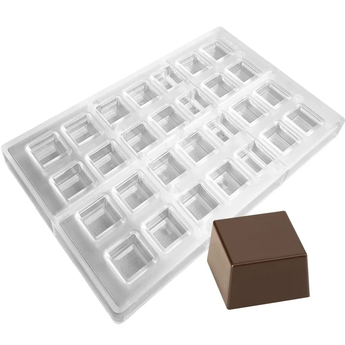 Forma de Chocolate em Policarbonato Bombom Quadrado 2,5cm (10g) - Brunner (1)