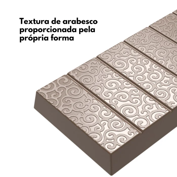Forma de Chocolate em Policarbonato Tablete/Barra Dubai Arabesco (210g) - Brunner (detail)