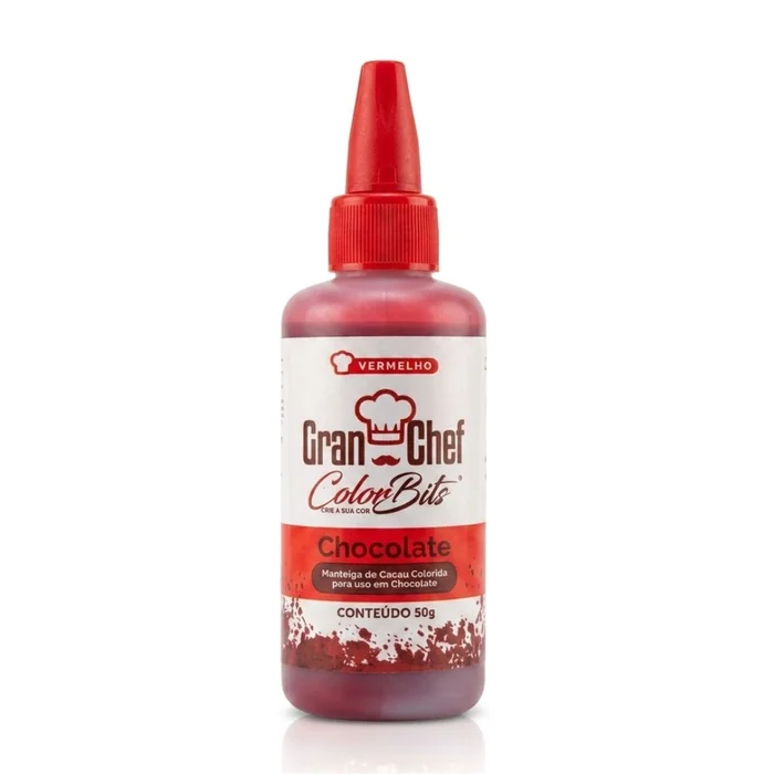 Color Bits Manteiga de Cacau Vermelho para Chocolate (50g) - Gran Chef