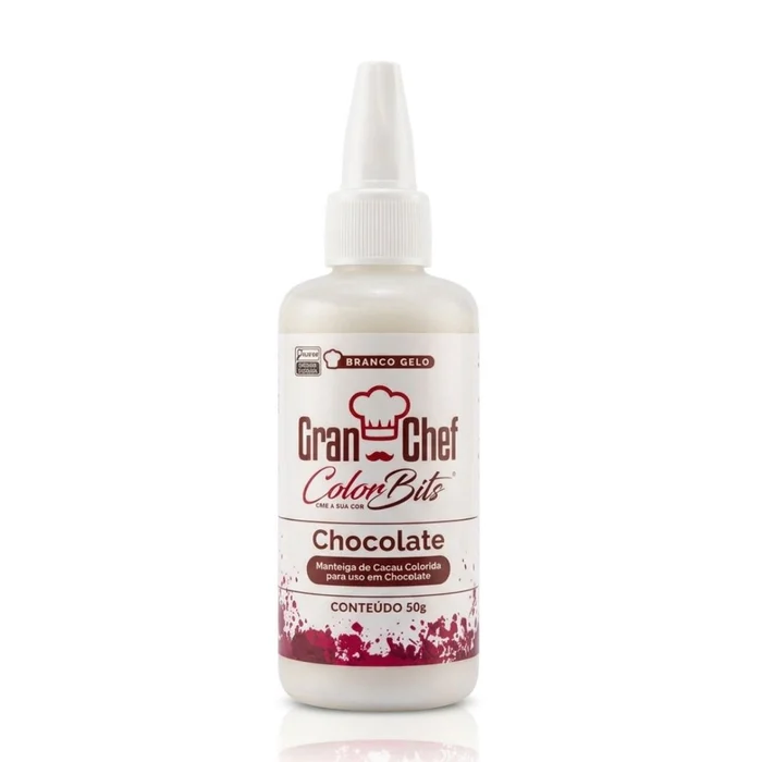 Color Bits Manteiga de Cacau Branco Gelo para Chocolate (50g) - Gran Chef