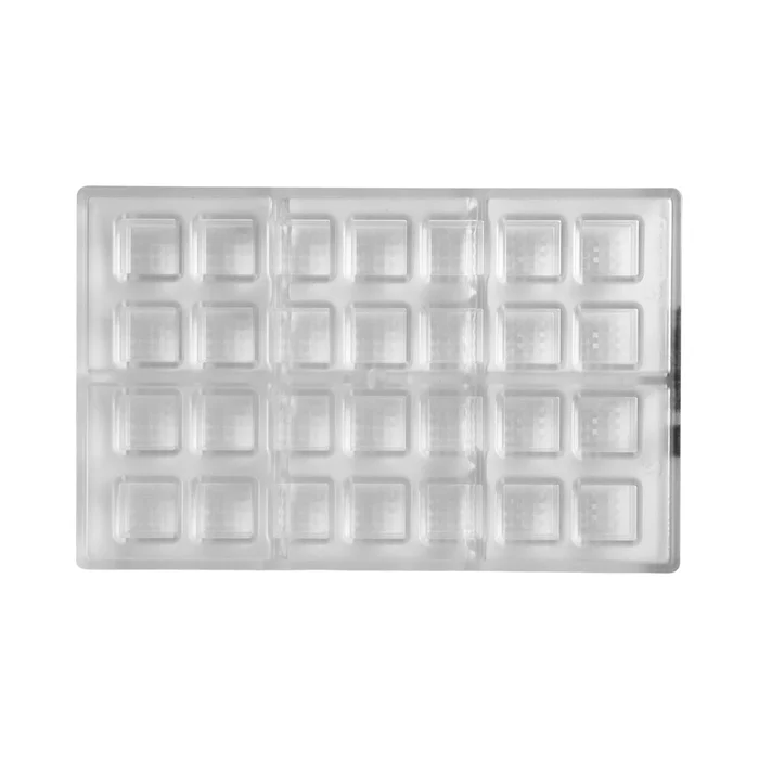 Forma de Chocolate em Policarbonato Bombom Quadrado Textura Manila Lapidado 2,5cm (10g) - Brunner