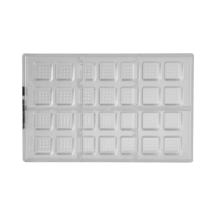 Forma de Chocolate em Policarbonato Bombom Quadrado Textura Manila Lapidado 2,5cm (10g) - Brunner