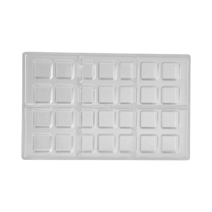 Forma de Chocolate em Policarbonato Bombom Quadrado Textura Valena Corações 2,5cm (10g) - Brunner (5)