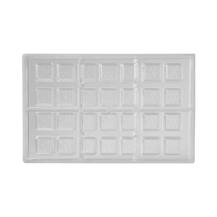 Forma de Chocolate em Policarbonato Bombom Quadrado Textura Valena Corações 2,5cm (10g) - Brunner (6)