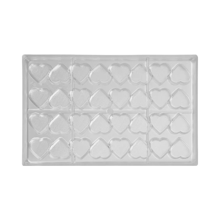 Forma de Chocolate em Policarbonato Bombom Coração Reto com Textura (11g) - Brunner (8)