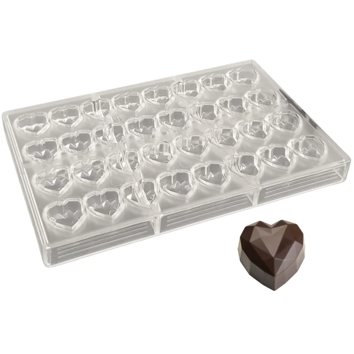 Forma de Chocolate em Policarbonato Bombom Coração Lapidado (10g) - Brunner (1)