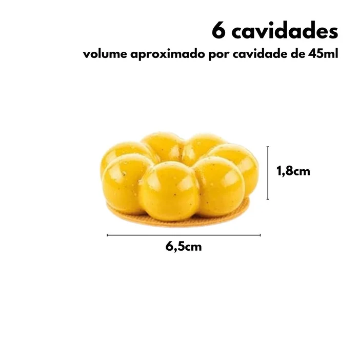 Forma de Mono Porção e Entremet em Silicone Flor 3D (45ml) - Brothers (2)