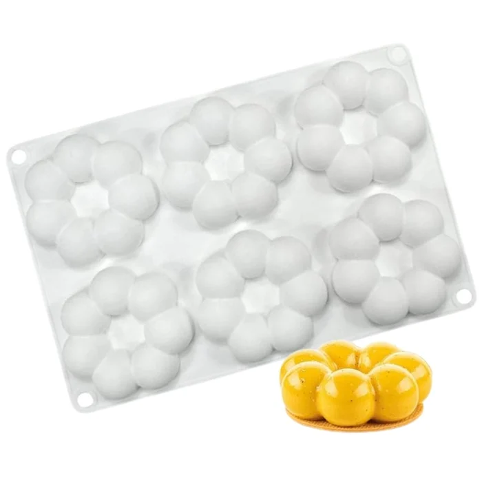 Forma de Mono Porção e Entremet em Silicone Flor 3D (45ml) - Brothers (1)