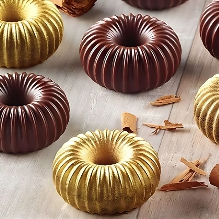 Forma de Mono Porção e Entremet em Silicone Donut Frisada (90ml) - Brothers (6)