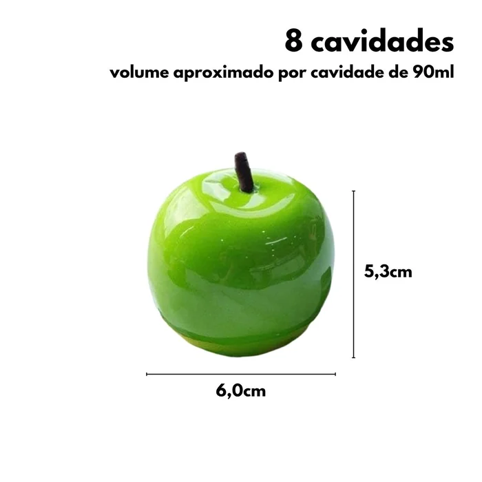 Forma de Mono Porção e Entremet em Silicone Maçã (90ml) - Brothers (2)