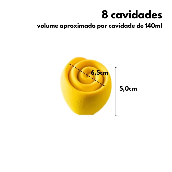 Forma de Mono Porção e Entremet em Silicone Rosas (140ml) - Brothers (2)