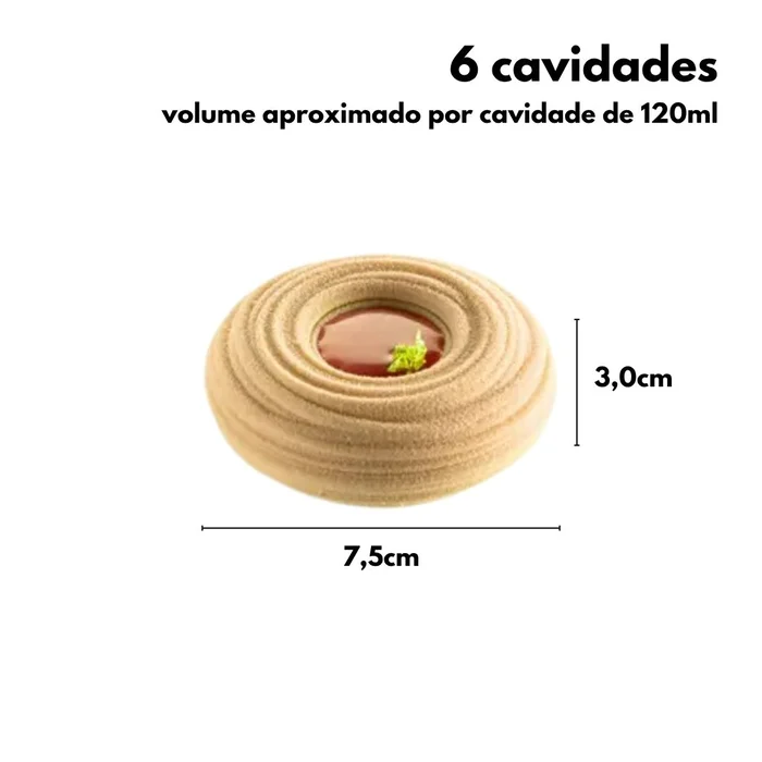 Forma de Mono Porção e Entremet em Silicone Tornado (120ml) - Brothers (2)