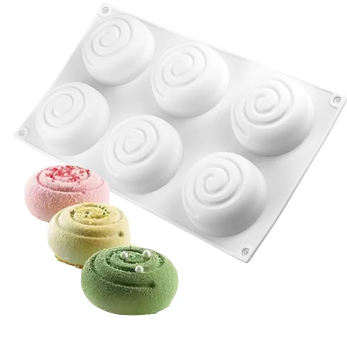 Forma de Mono Porção e Entremet em Silicone Redonda Aspiral (130ml) - Brothers (1)