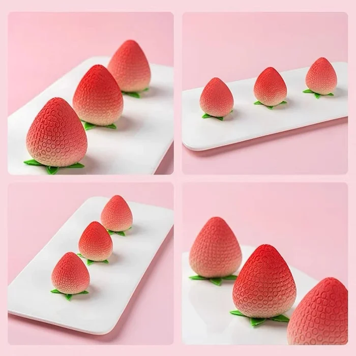 Forma de Mono Porção e Entremet em Silicone Morango (90ml) - Brothers (6)