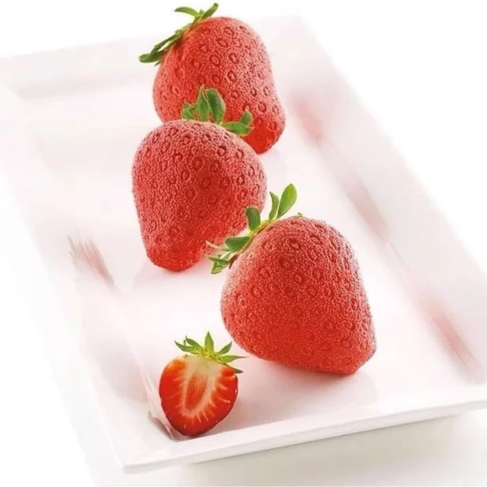 Forma de Mono Porção e Entremet em Silicone Morango (90ml) - Brothers (8)