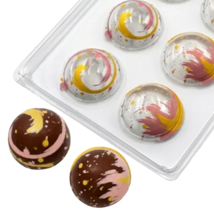 Forma Decorativa Blister Trufas Respingos Rosa e Amarelo 16g (12 cav) - Stalden (2)