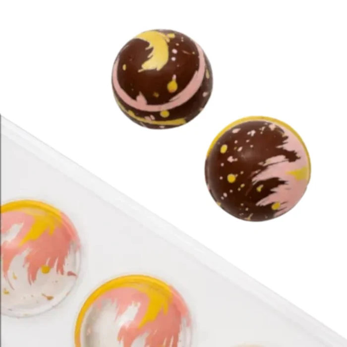 Forma Decorativa Blister Trufas Respingos Rosa e Amarelo 16g (12 cav) - Stalden (3)