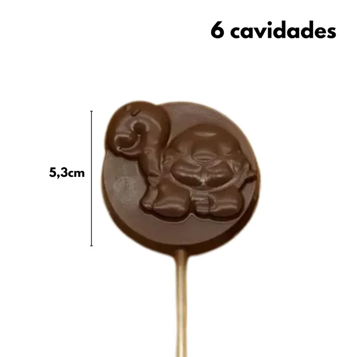 Forma de Chocolate Pirulito Animais da Selva (10 uni) em Acetato - BWB (8)