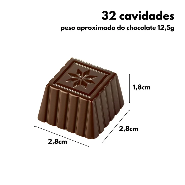 Forma de Chocolate em Policarbonato Praliné com Estrela (12,5g) - Brunner (3)