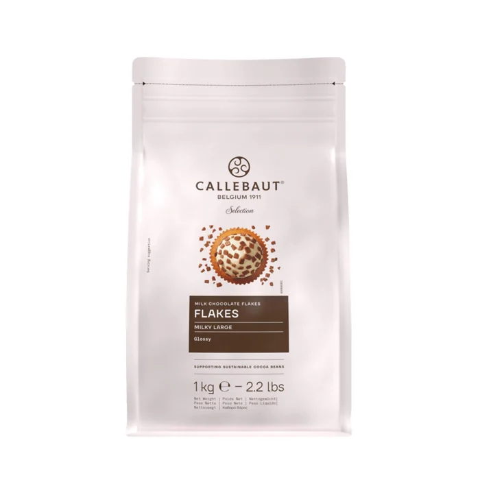 Embalagem Flakes Granulado Quadrado Grande Chocolate ao Leite 1kg - Callebaut
