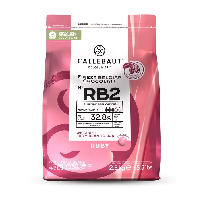 Chocolate Callebaut Belga Ruby 2500g Embalagem