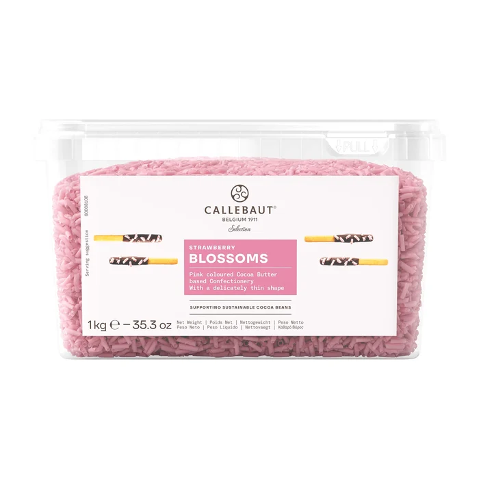 Chocolate Raspas Blossoms Morango Callebaut Embalagem