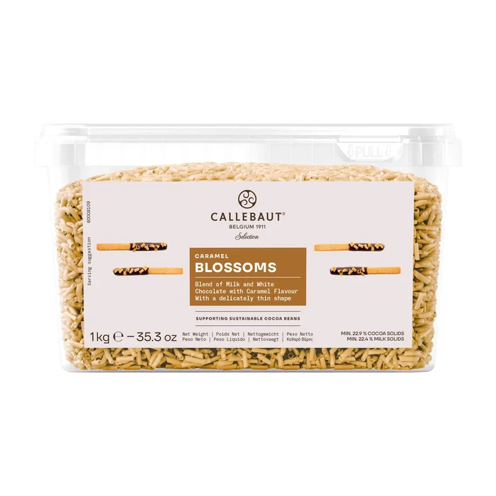 Chocolate Raspas Blossoms Caramelo Callebaut Embalagem