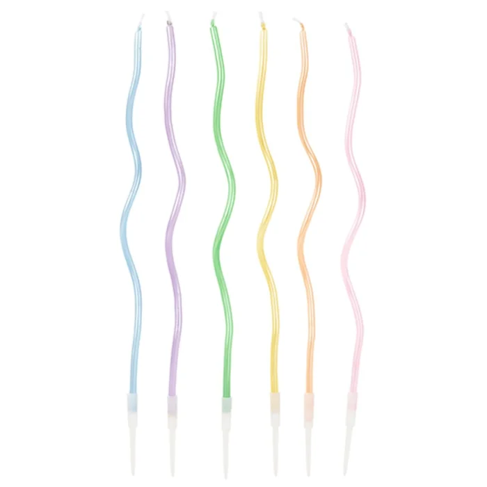 Vela Espiral Candy Color Metalizada 18cm (6uni) - Silver Chef